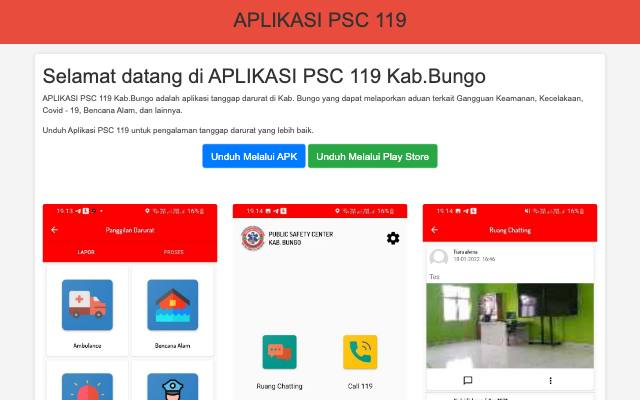 Sudah berjalan — PSC 119 Kab. Bungo — Pemadam Kebakaran & Penyelamatan