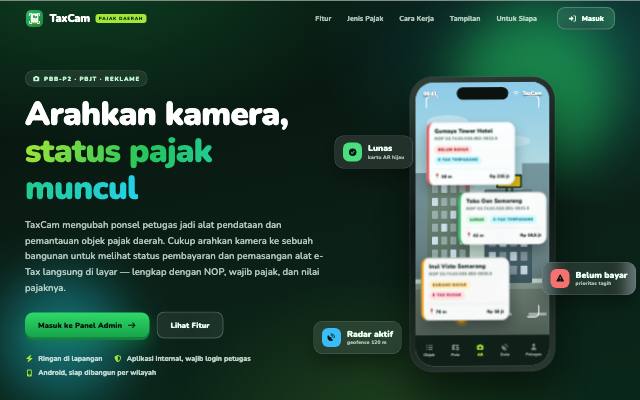 Sudah berjalan — TaxCam — TaxCam — Pendataan Objek Pajak AR